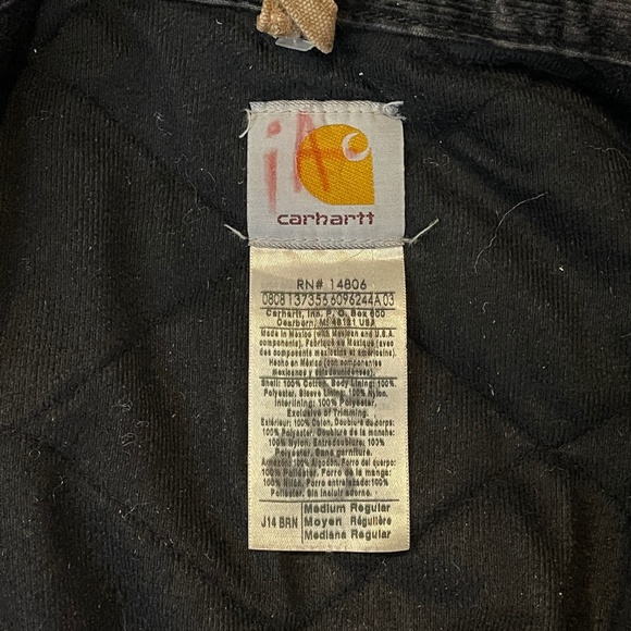 VTG Carhartt Jacket Mens Medium J14 BRN Synovex Choice in brown HTF western coat - Picture 5 of 16